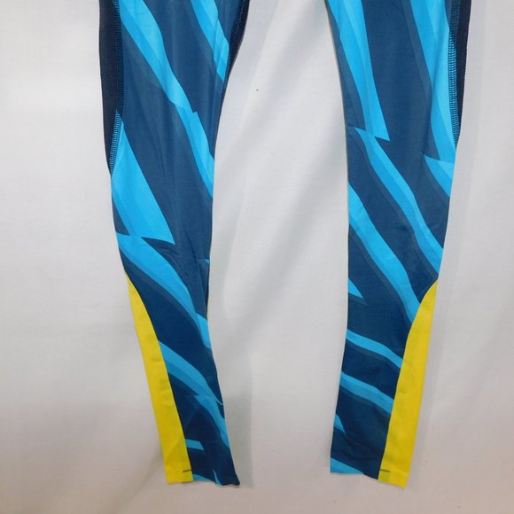 Reebok Crossfit Womens M Blue Yellow Train / Prepare For the Unknowable Tights - Picture 7 of 10